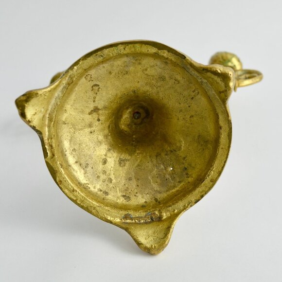 Vintage Brass Figural Candelabra 3-Arm Pre-Columbian Style Tribal Design Candle - Picture 14 of 14